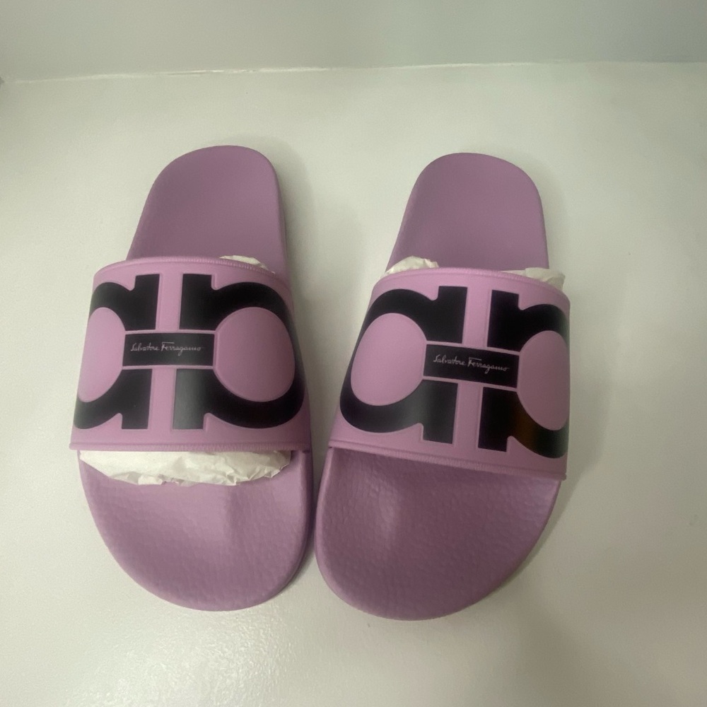 Ferragamo Gancini Pool Slides - NWT and box and dust bag